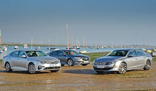 Peugeot 508 Fastback vs Kia Optima vs Vauxhall Insignia Grand Sport - Header