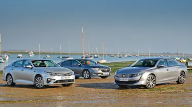 Peugeot 508 Fastback vs Kia Optima vs Vauxhall Insignia Grand Sport - Header
