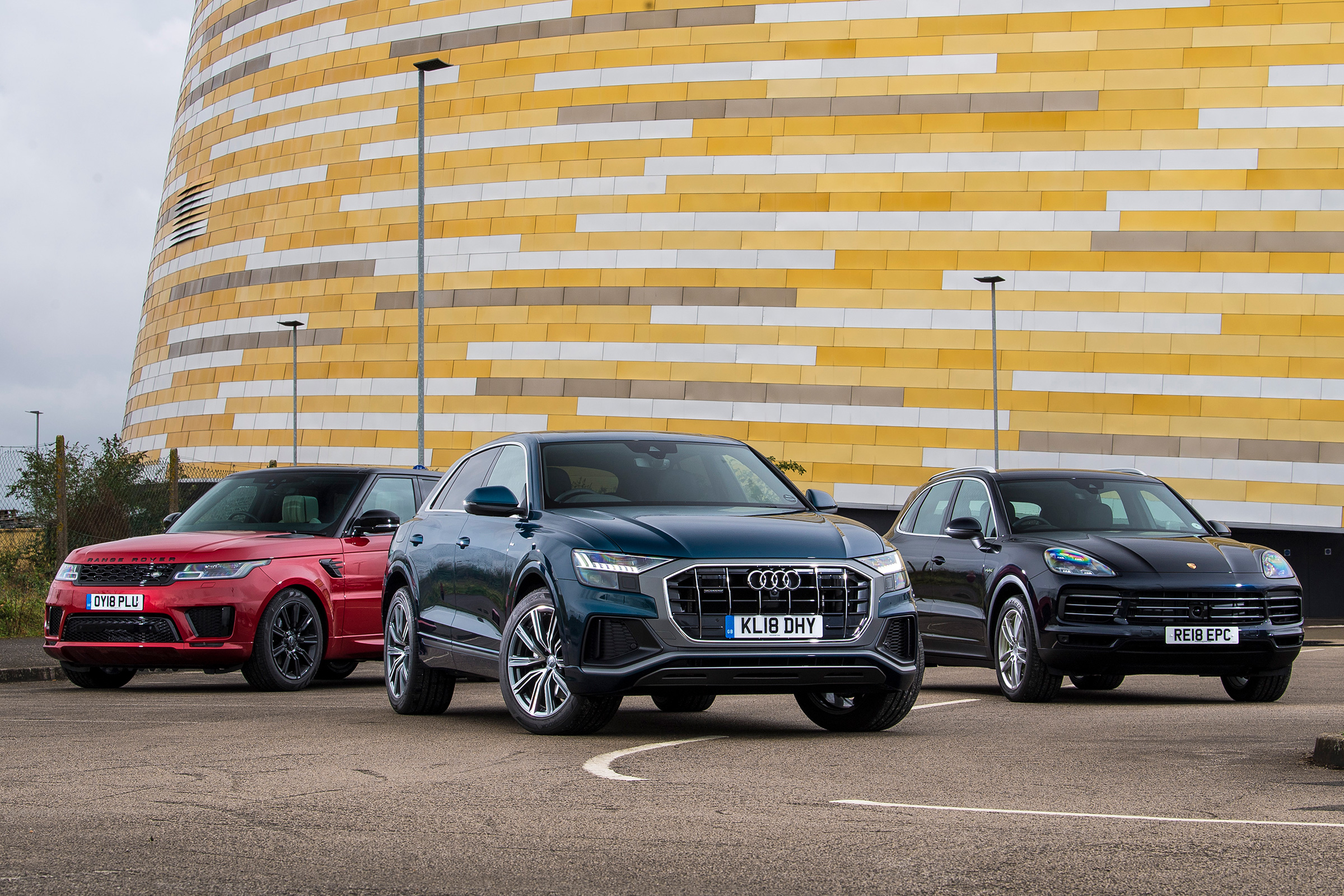 Audi Q8 vs Porsche Cayenne vs Range Rover Sport - Header