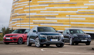 Audi Q8 vs Porsche Cayenne vs Range Rover Sport - Header