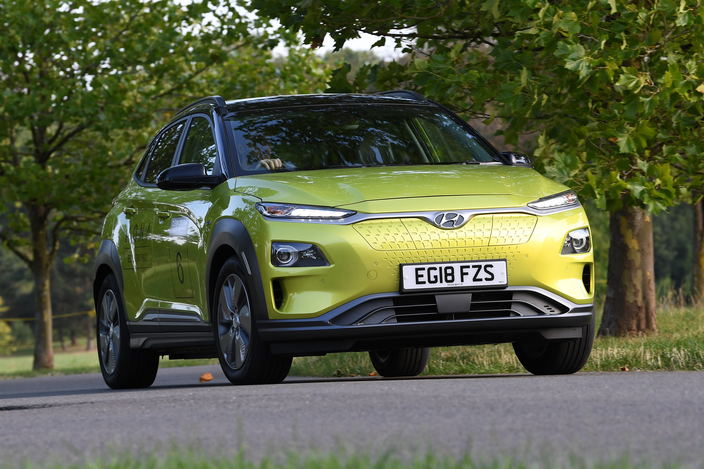 Hyundai Kona electric parked static
