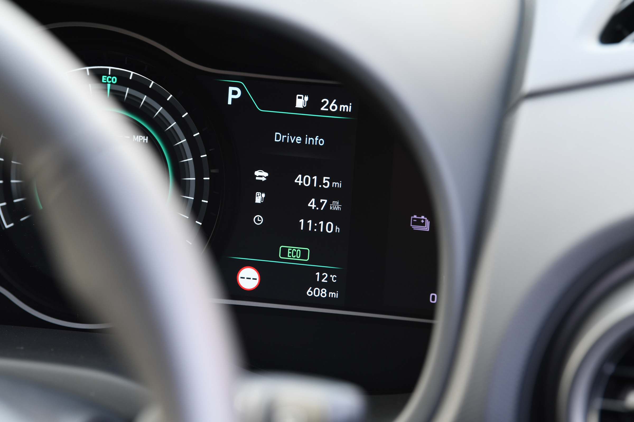 Hyundai Kona electric dash