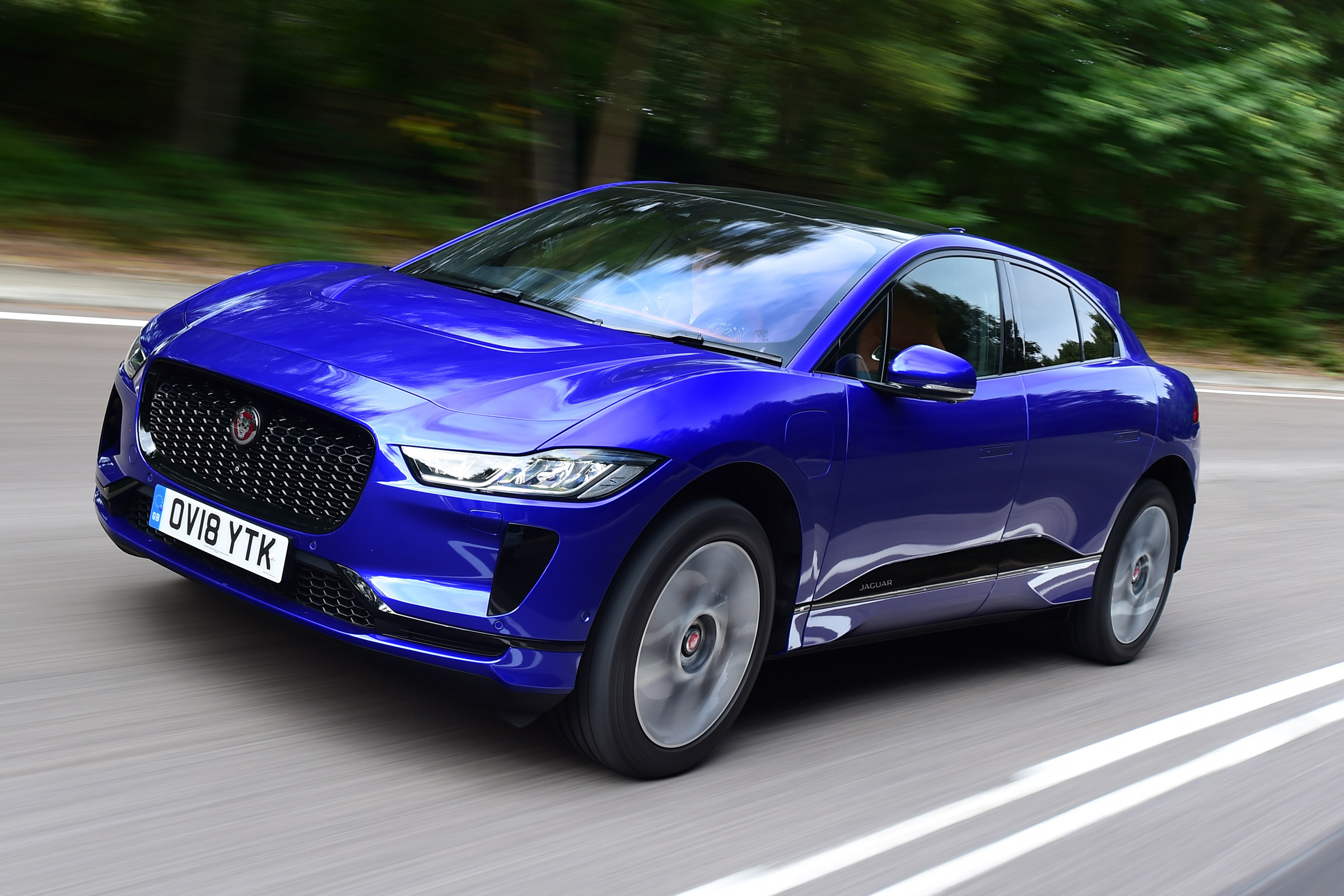 Jaguar I-Pace front tracking shot