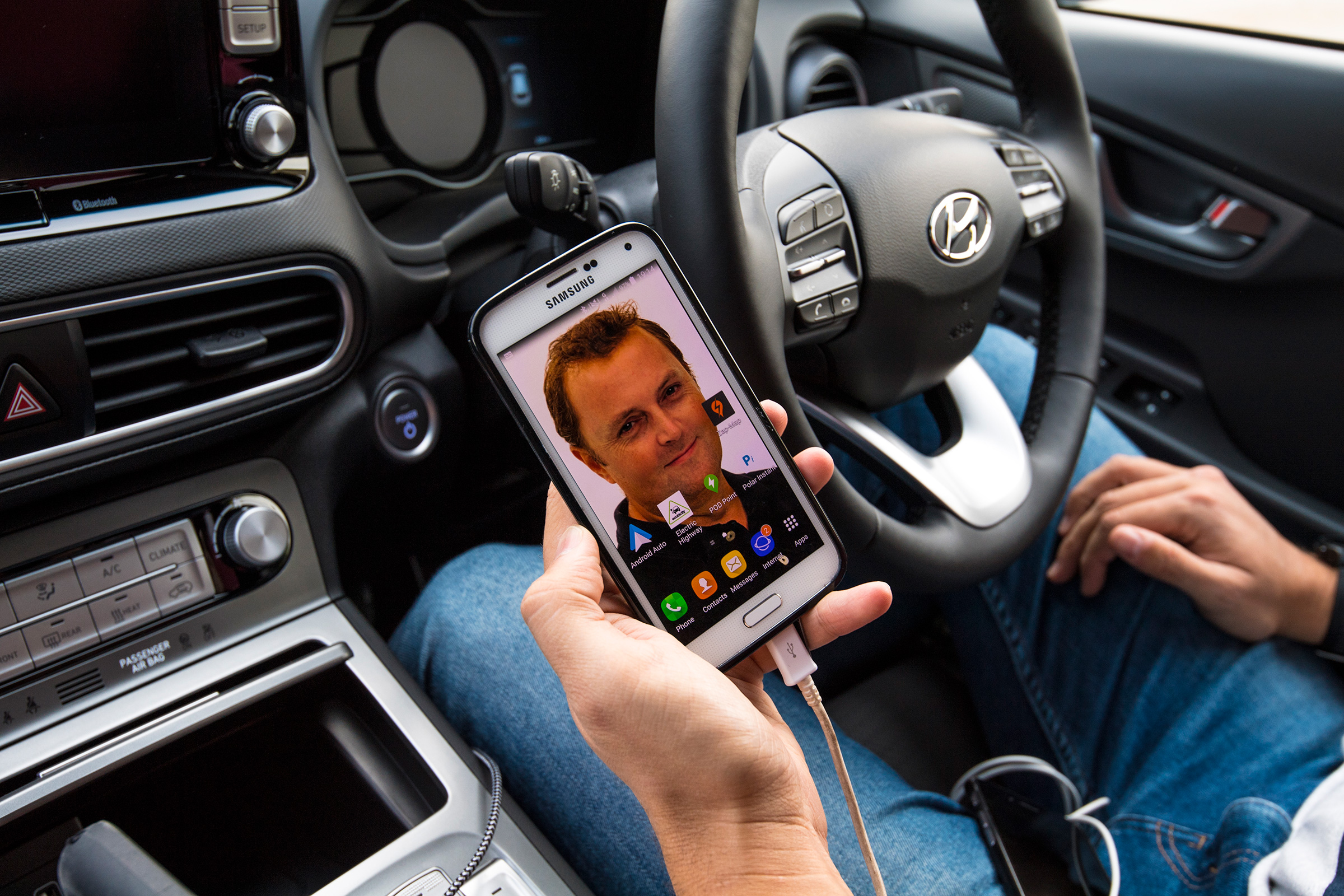 Steve Fowler on the screen of a phone