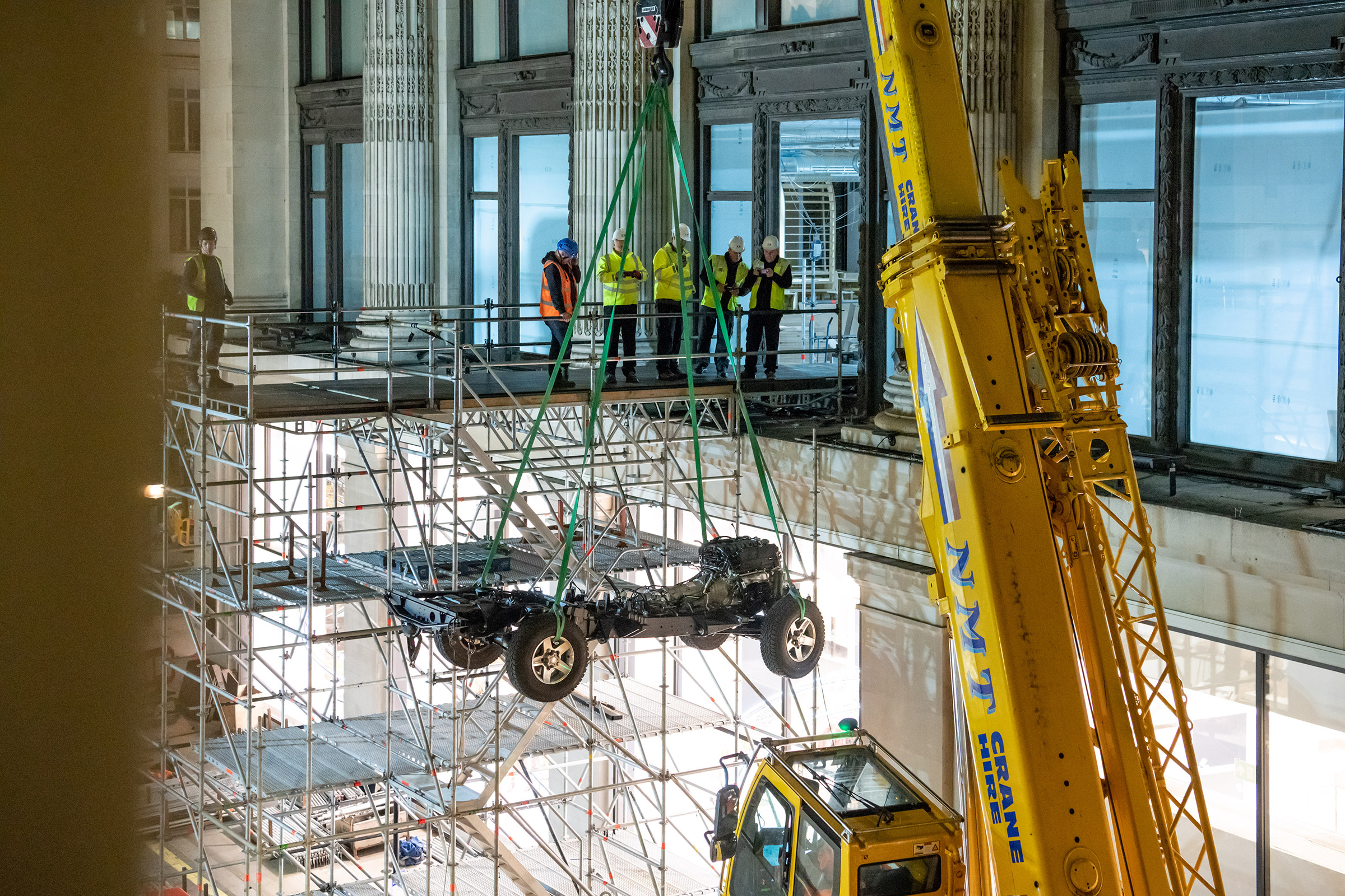 Land Rover Defender Classic Chassis - Lifted into Selfridges