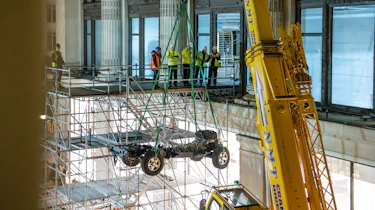 Land Rover Defender Classic Chassis - Lifted into Selfridges