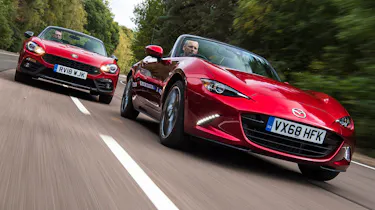 mazda mx5 vs abarth 124 spider twin test