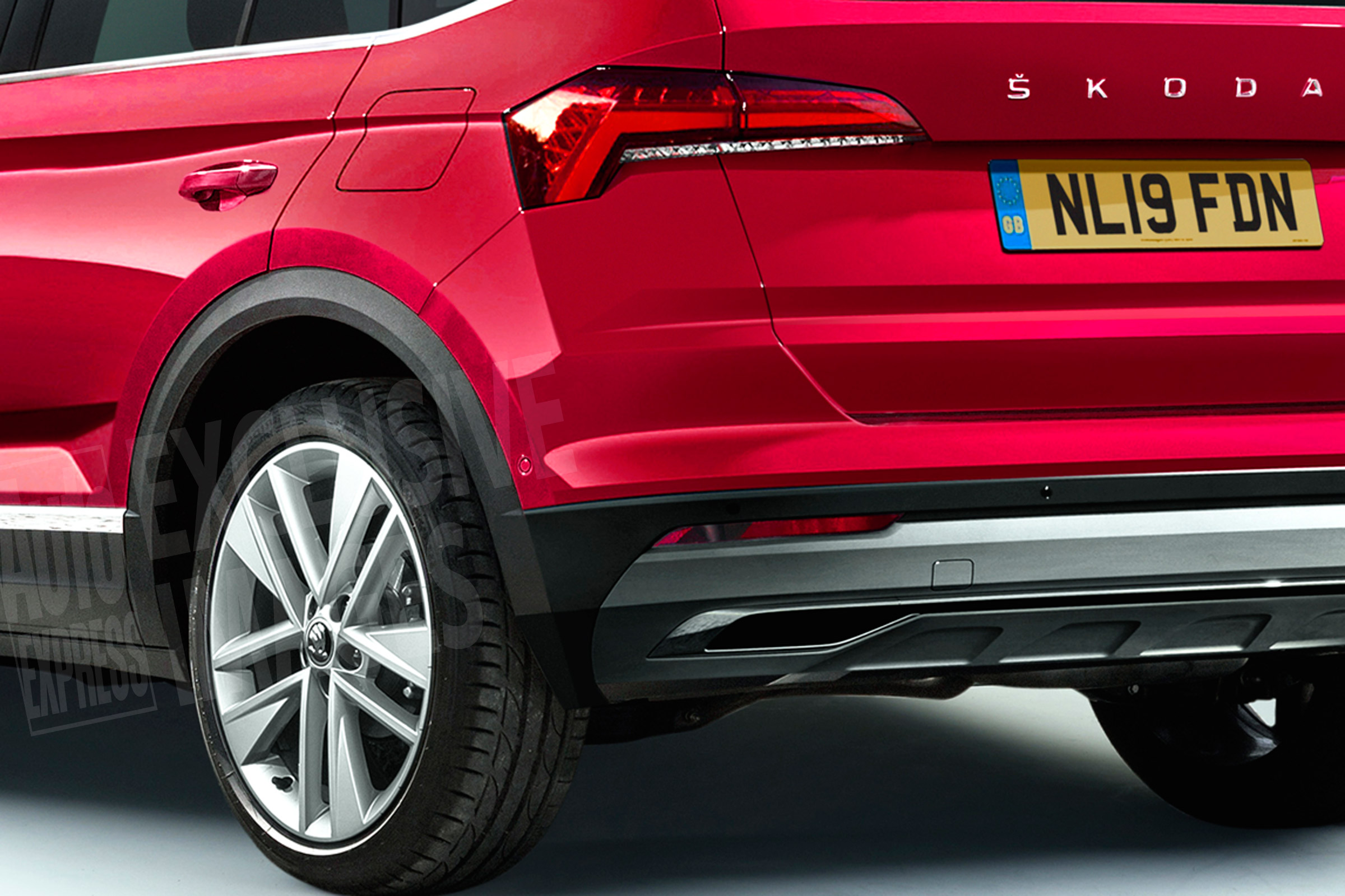 Skoda Kamiq baby SUV render rear detail