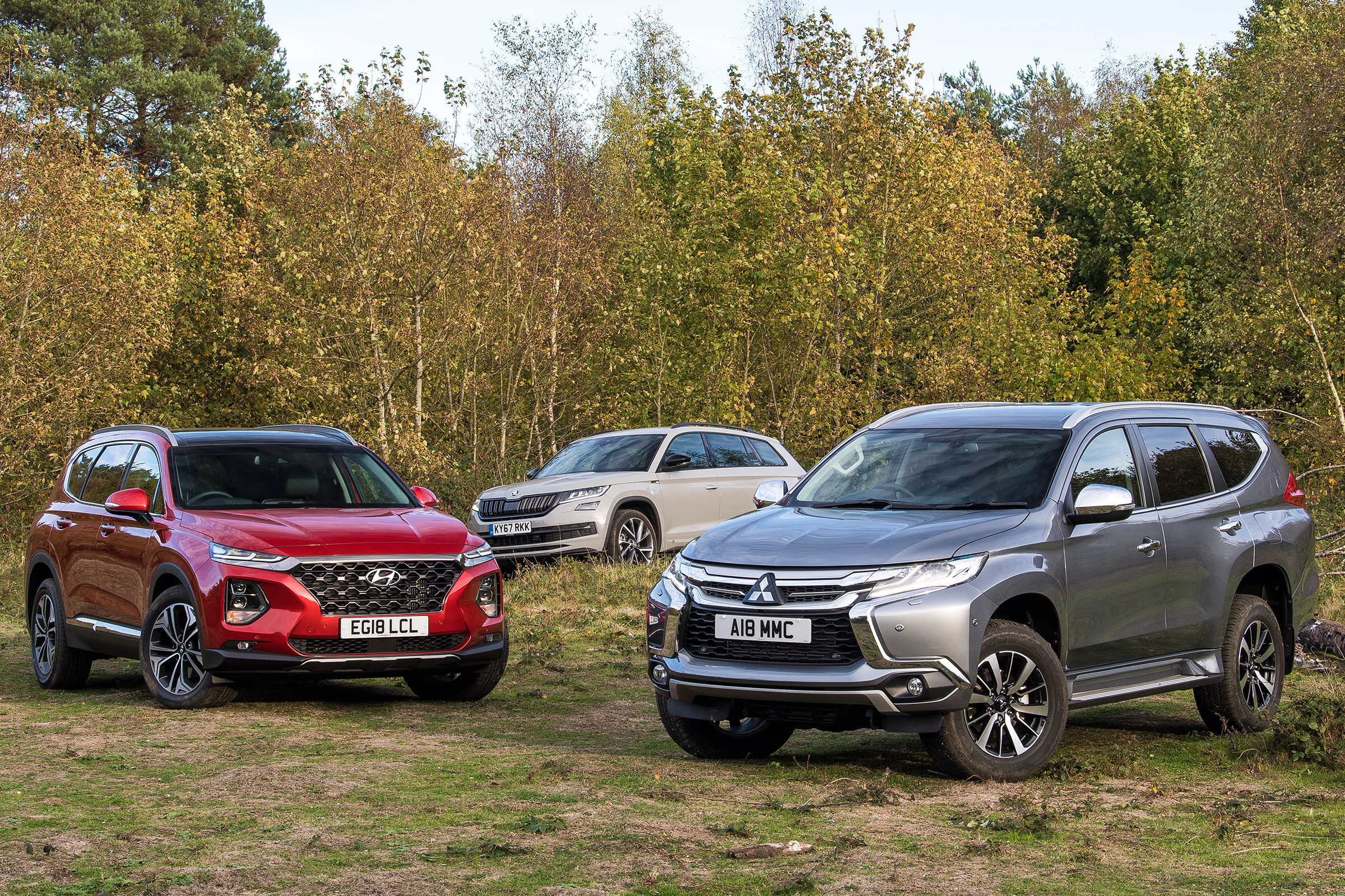 mitsubishi shogun sport vs hyundai santa fe vs skoda kodiaq