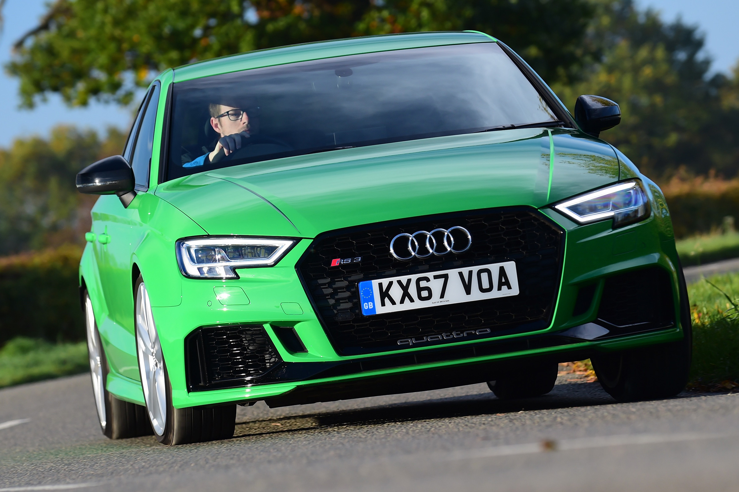 audi rs 3 saloon driving front
