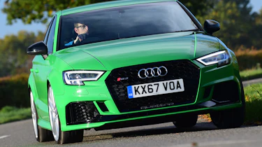 audi rs 3 saloon driving front