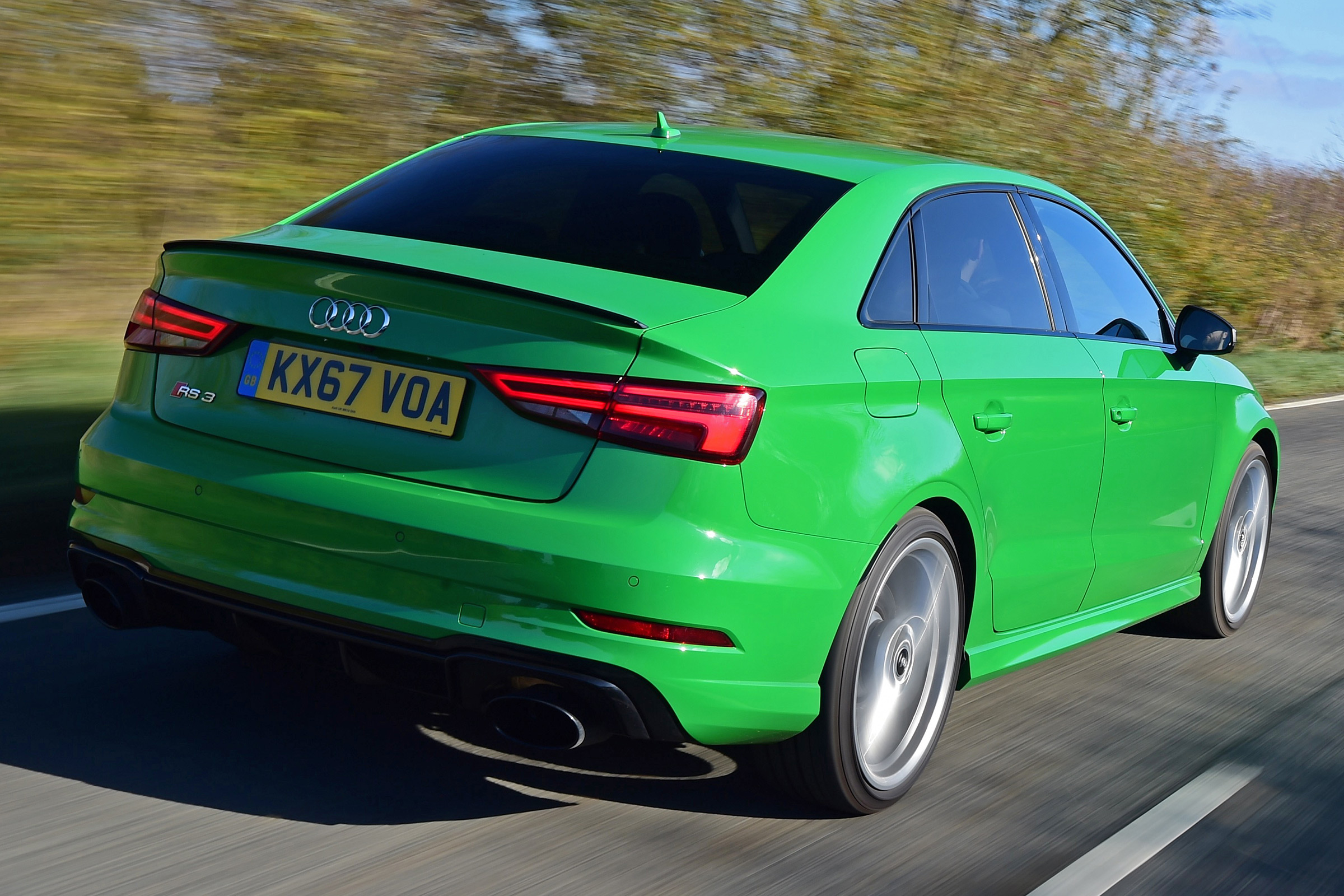audi rs 3 saloon tracking rear