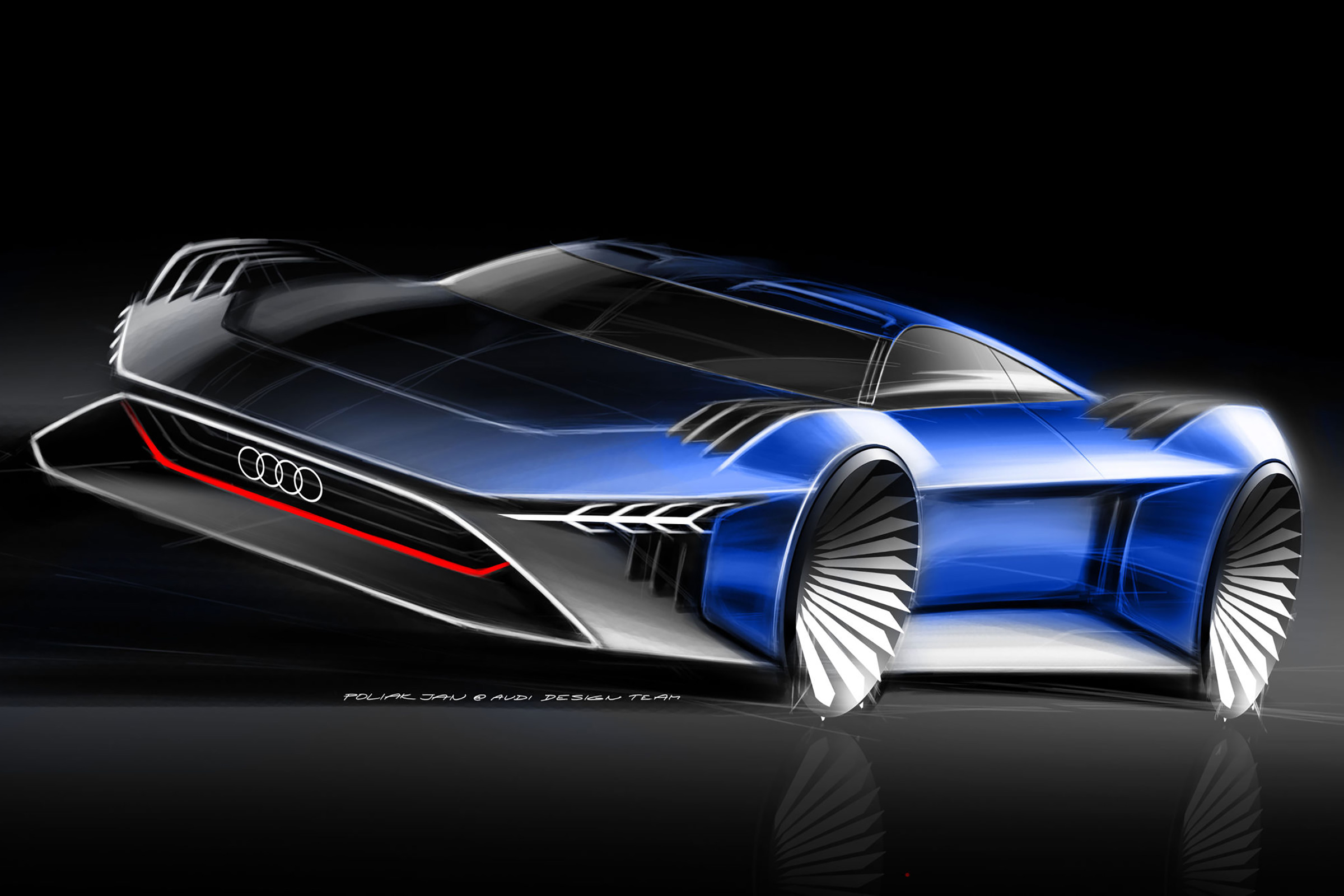 Audi RSQ e-tron Concept - front sketch