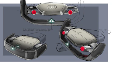 Audi RSQ e-tron Concept - steering wheel