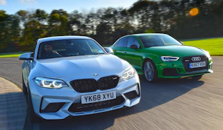 bmw m2 competition vs audi rs 3 saloon twin test