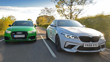 bmw m2 competition vs audi rs 3 saloon twin test