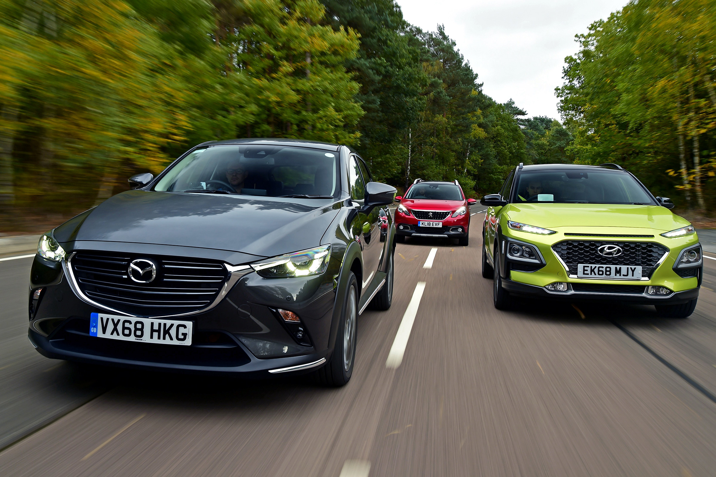 mazda cx-3 vs hyundai kona vs peugeot 2008 header