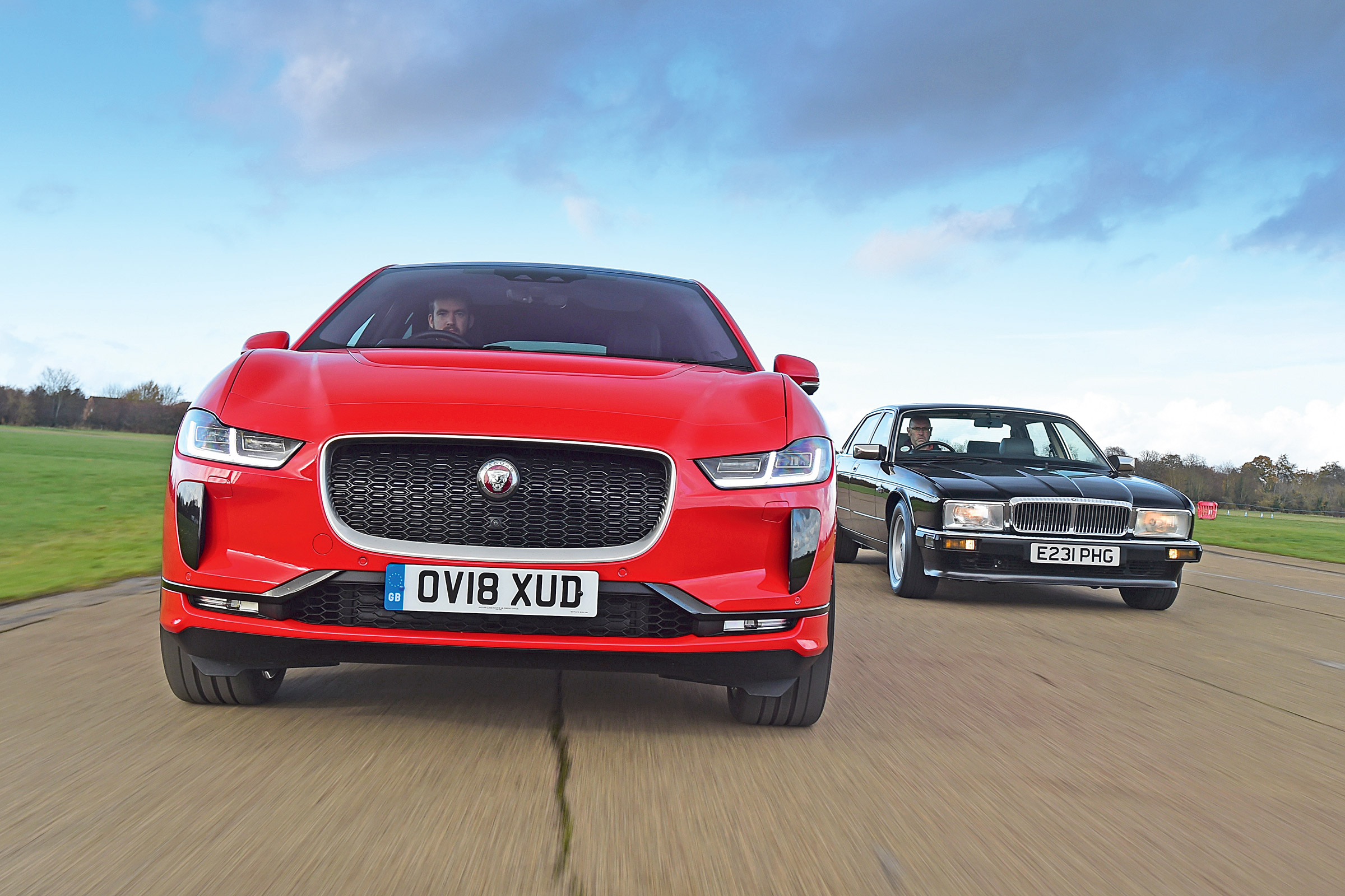 Jaguar XJ40 vs Jaguar I-Pace - full front