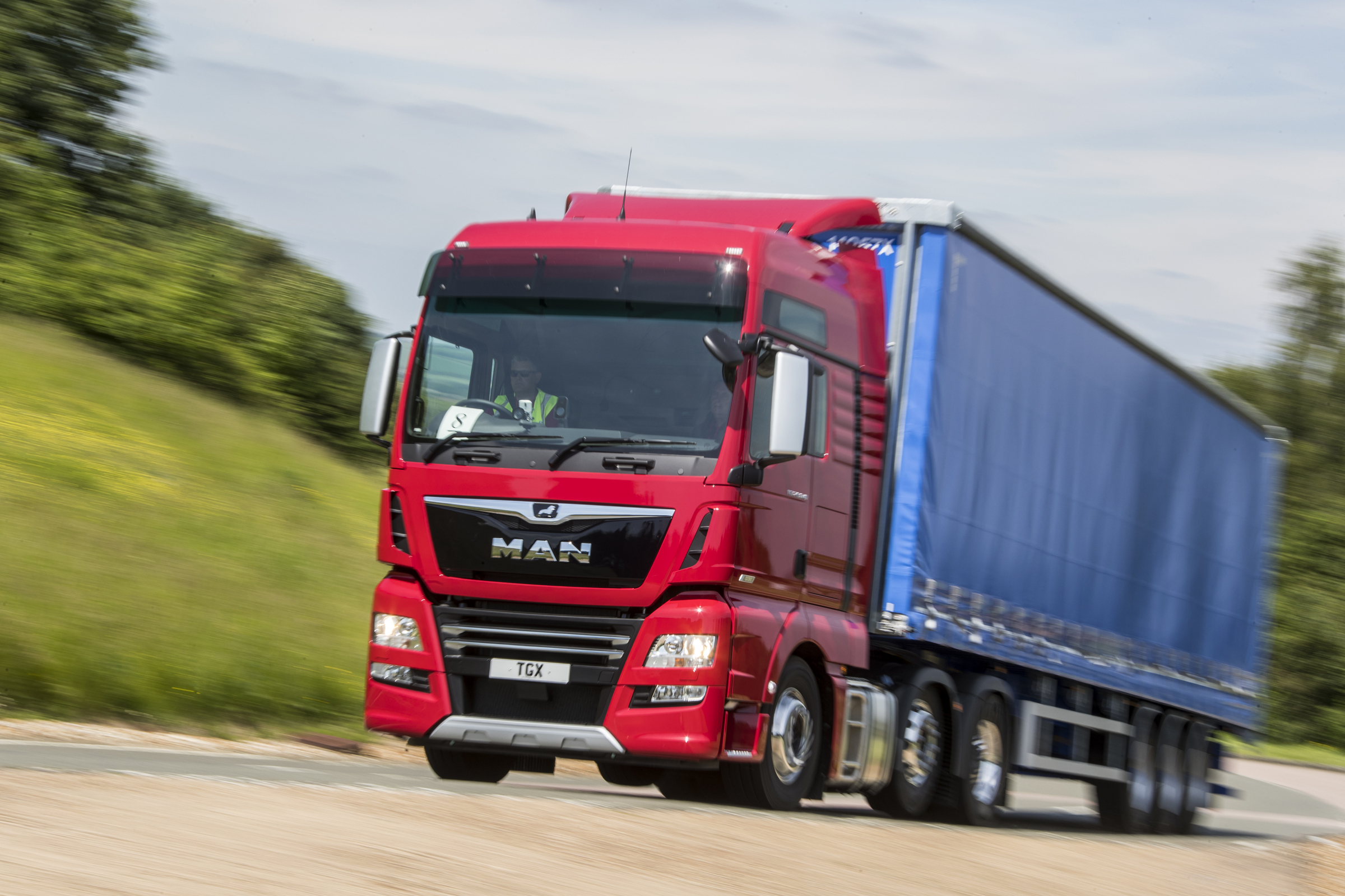 MAN truck front cornering