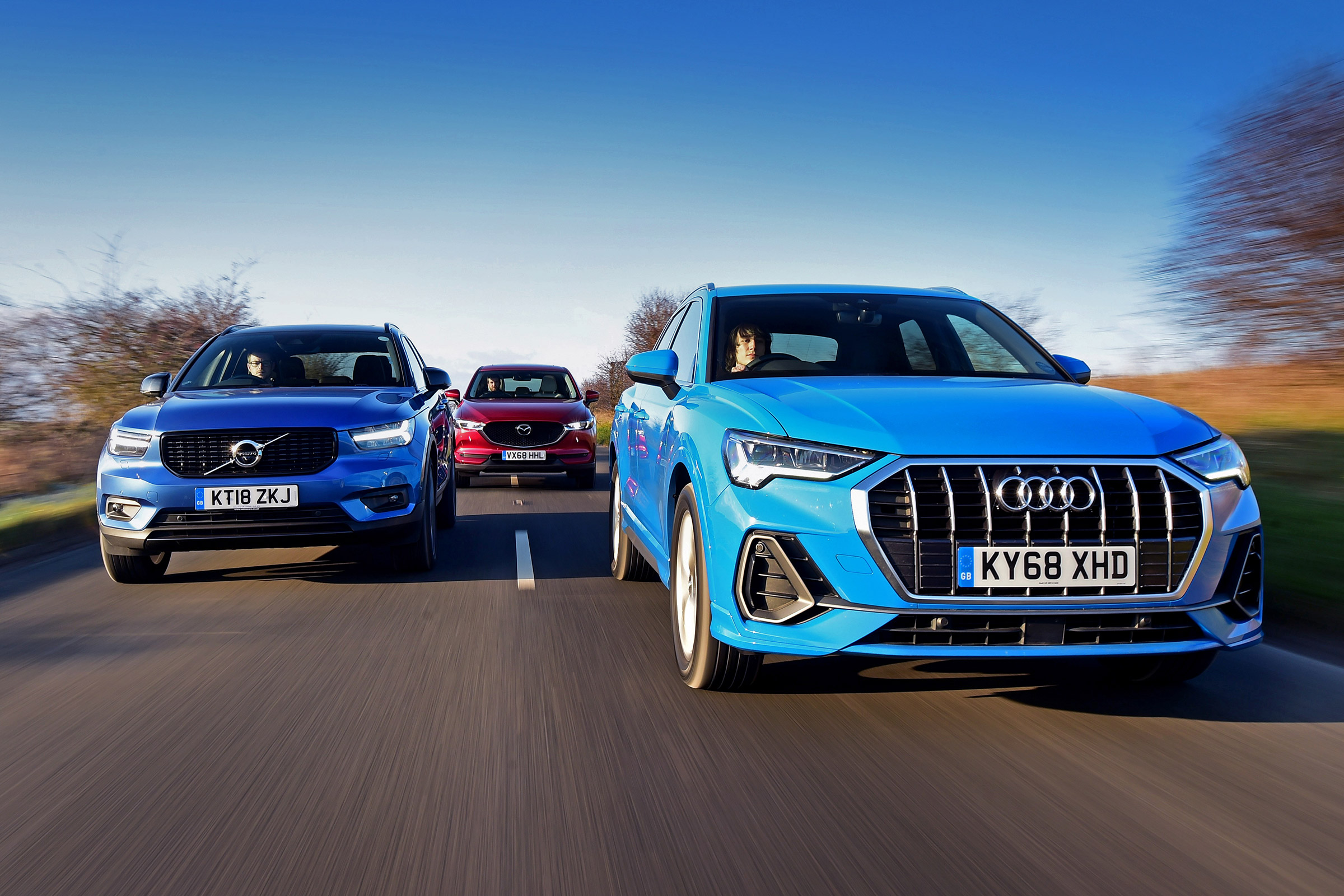 Audi Q3 vs Volvo XC40 vs Mazda CX-5 - header