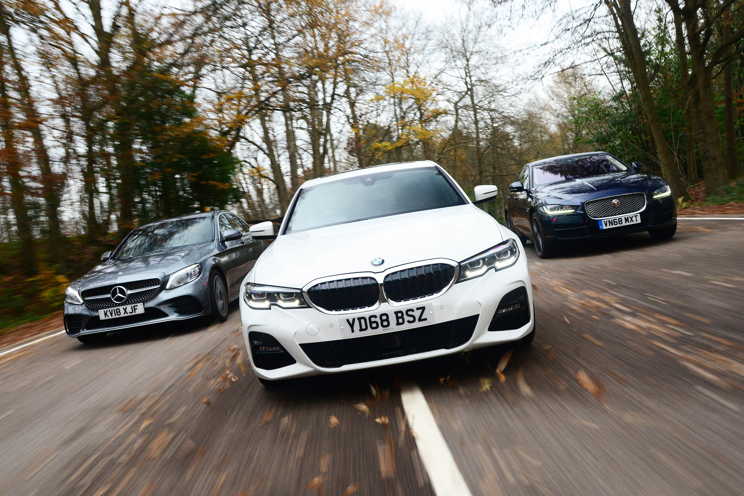 BMW 3 Series vs Mercedes C-Class vs Jaguar XE - header