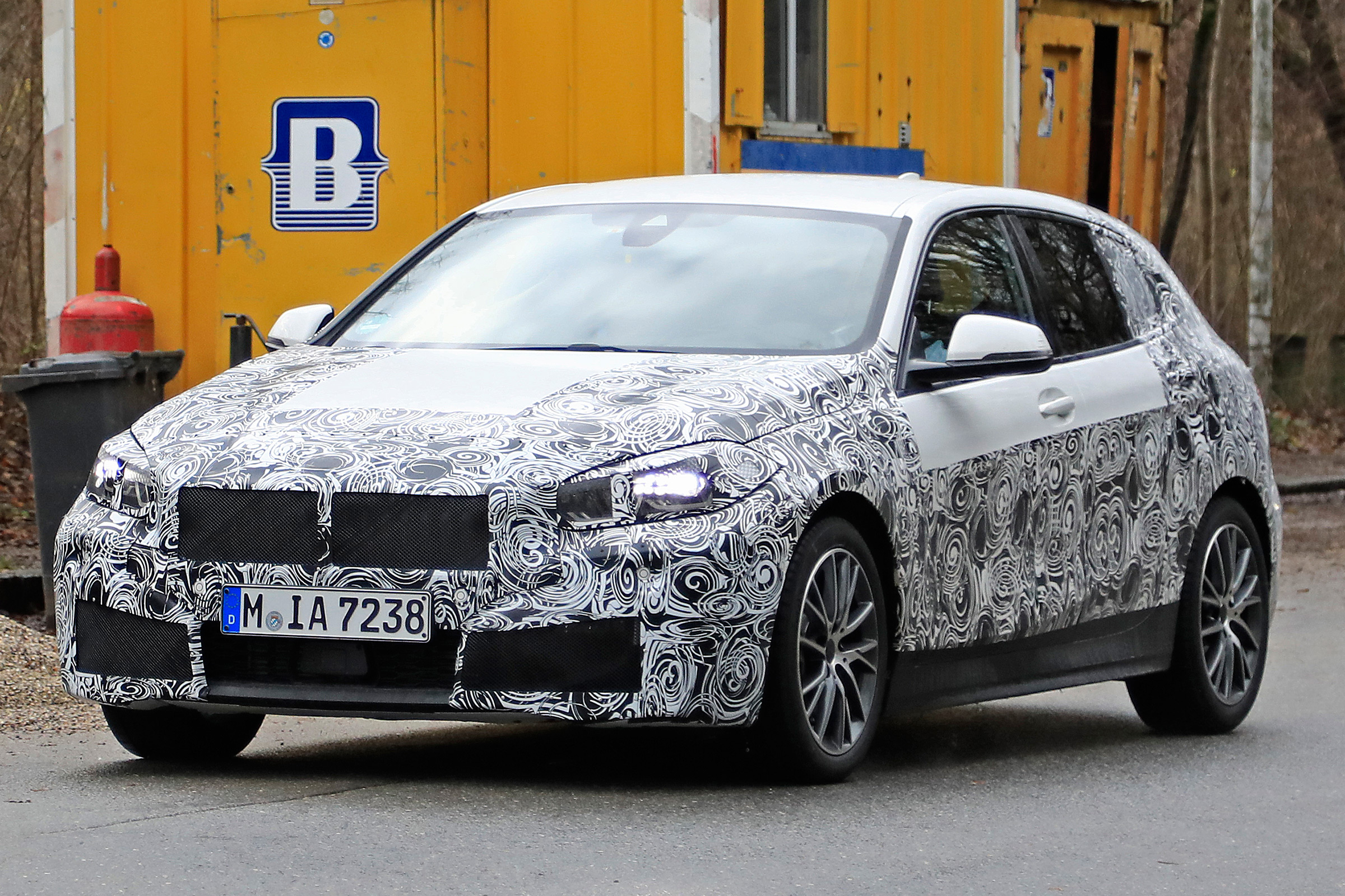 bmw 1 series spy shot front quarter