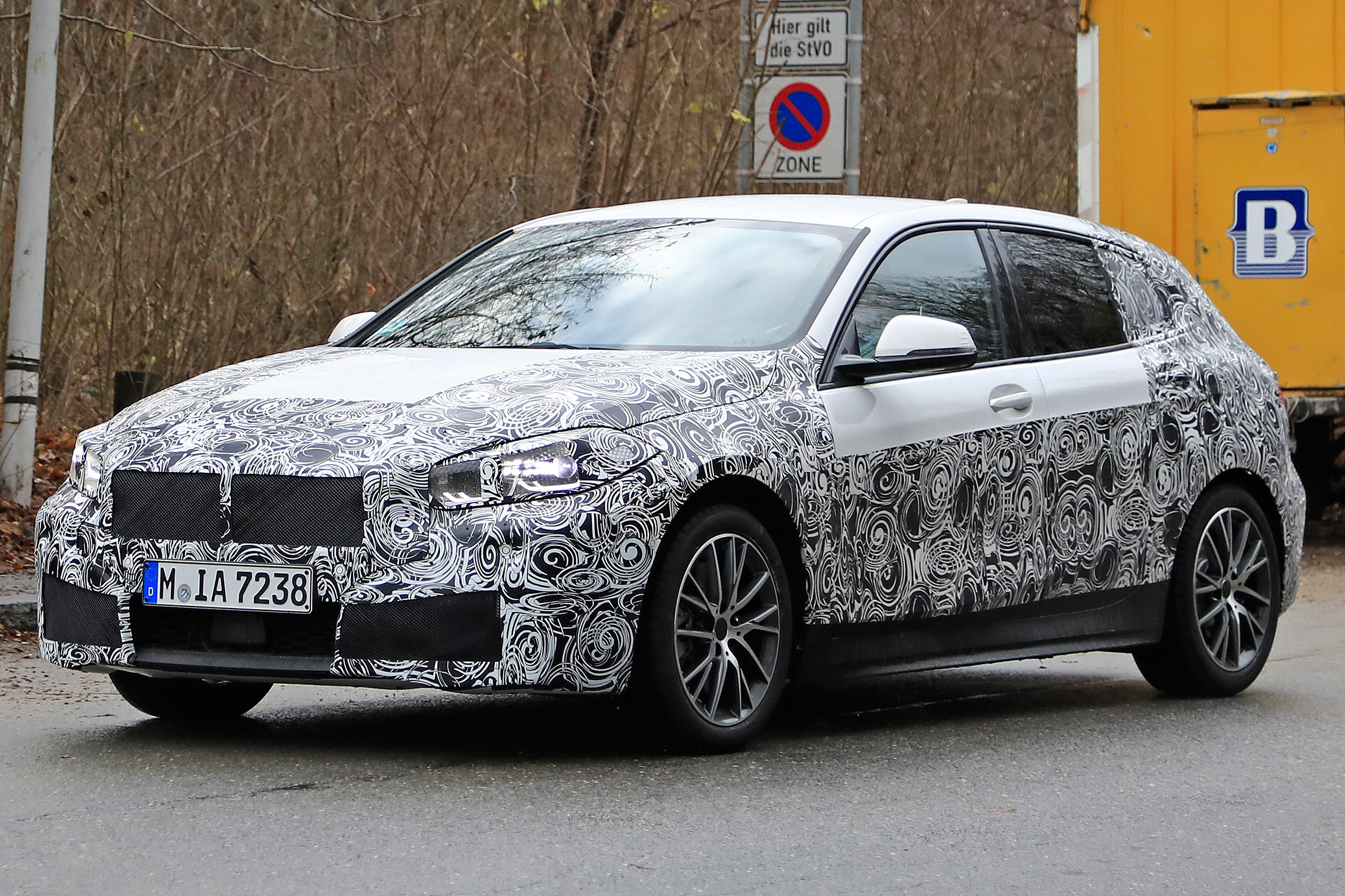 bmw 1 series spy shot front quarter