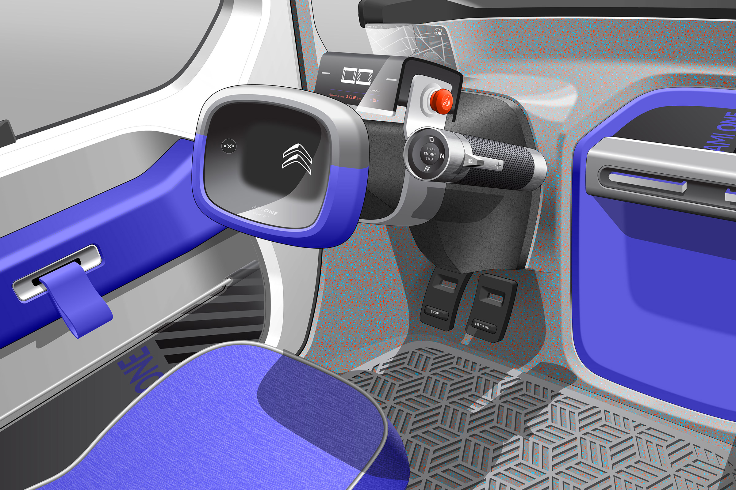 Citroen AMI ONE concept - interior sketch