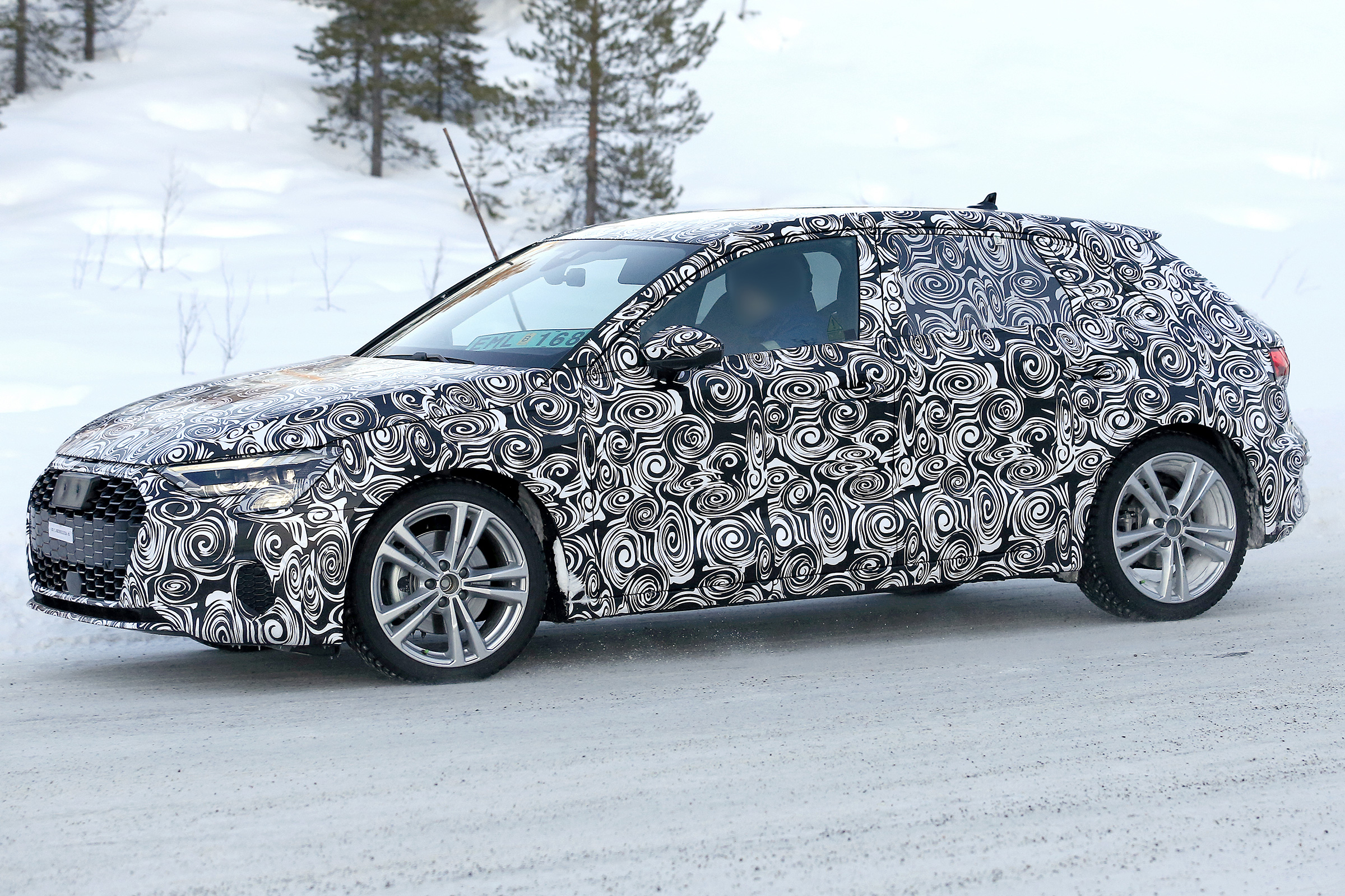 Audi A3 spies - winter front 3/4