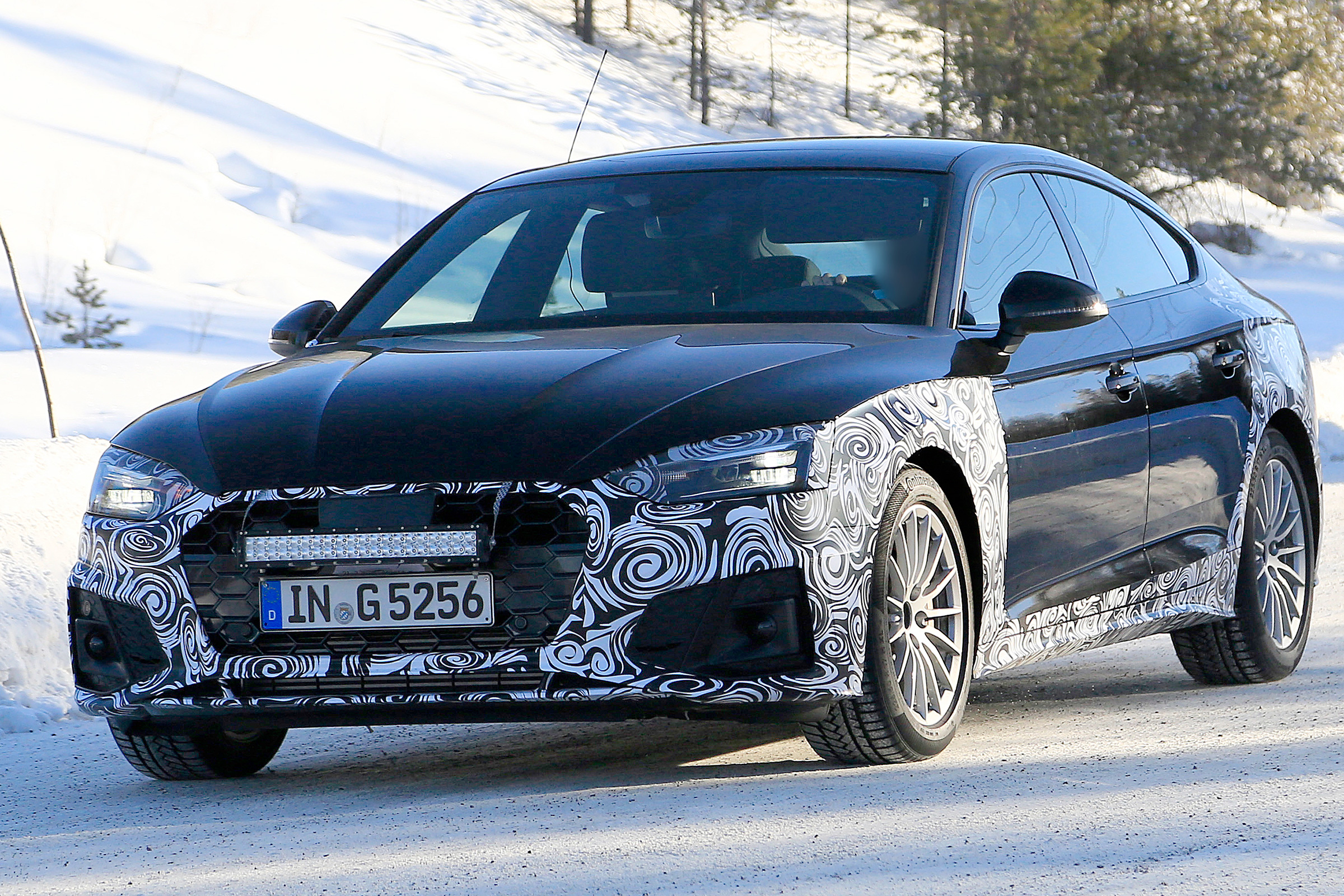 Audi A5 Sportback spies - winter front 3/4