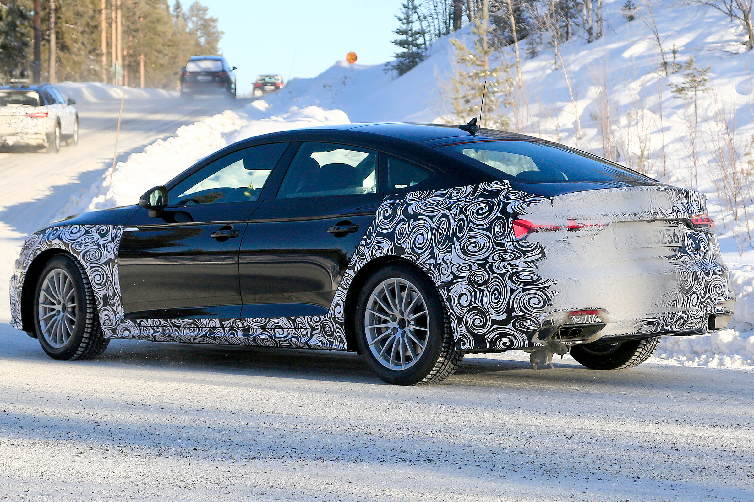 Audi A5 Sportback spies - winter side 3/4