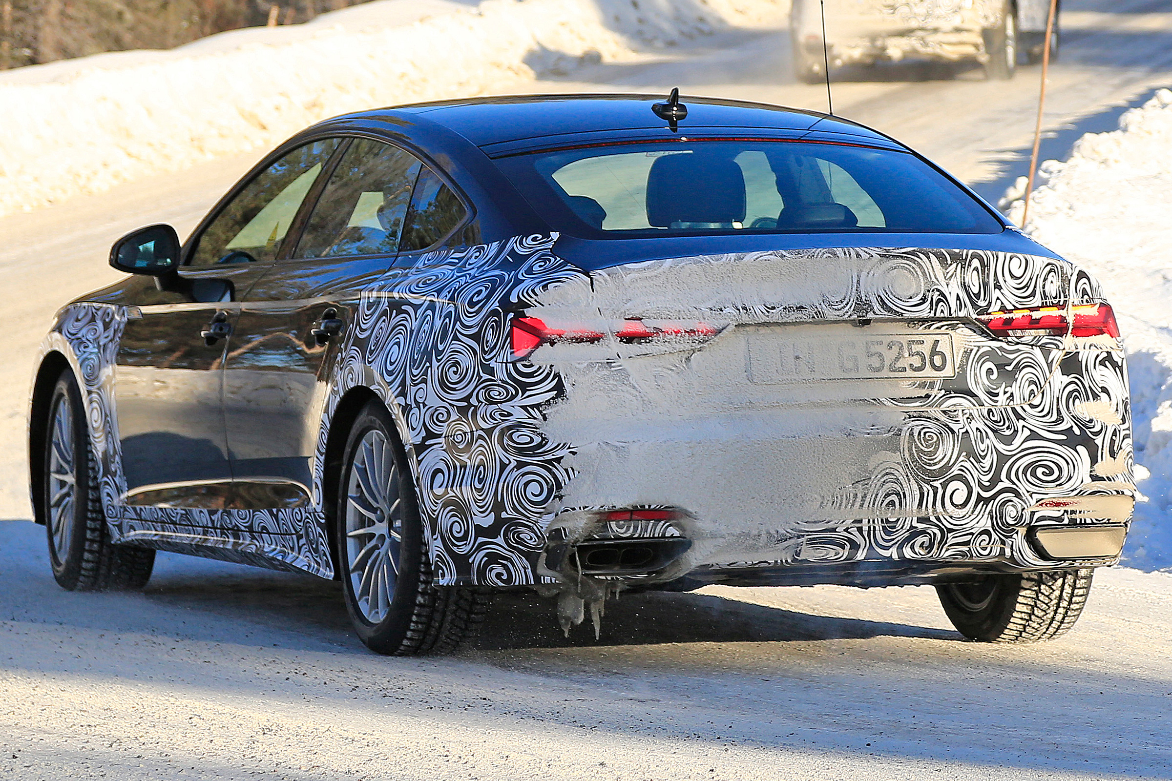 Audi A5 Sportback spies - winter rear 3/4