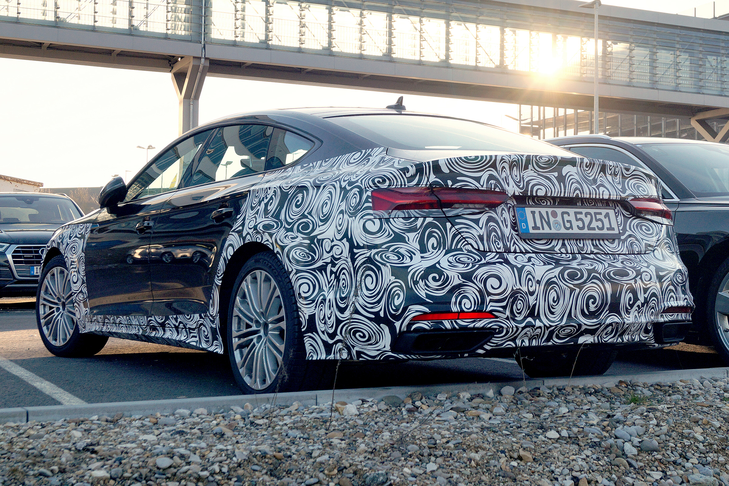 Audi A5 Sportback spies - rear 3/4