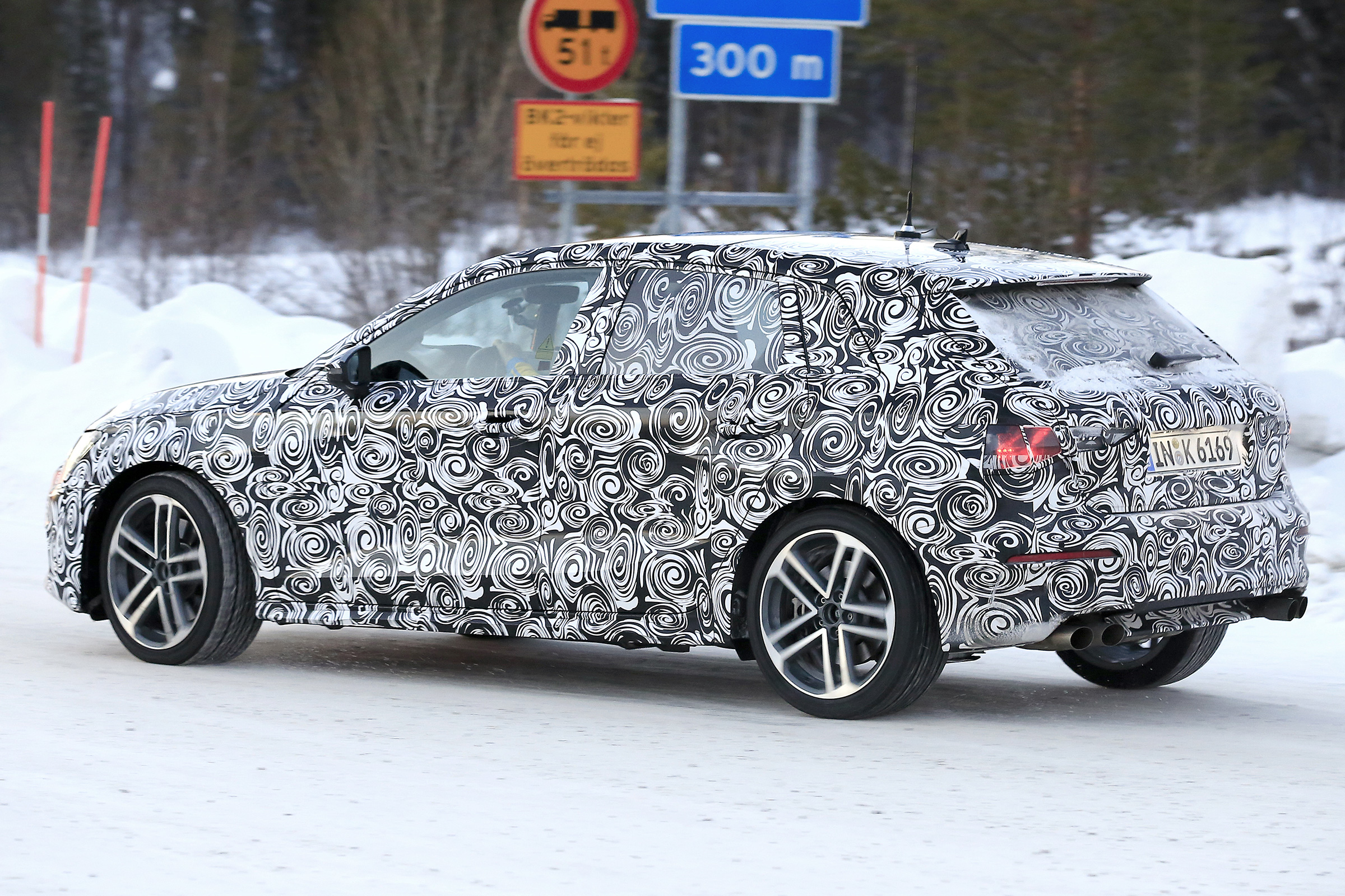 Audi S3 spies - winter rear 3/4