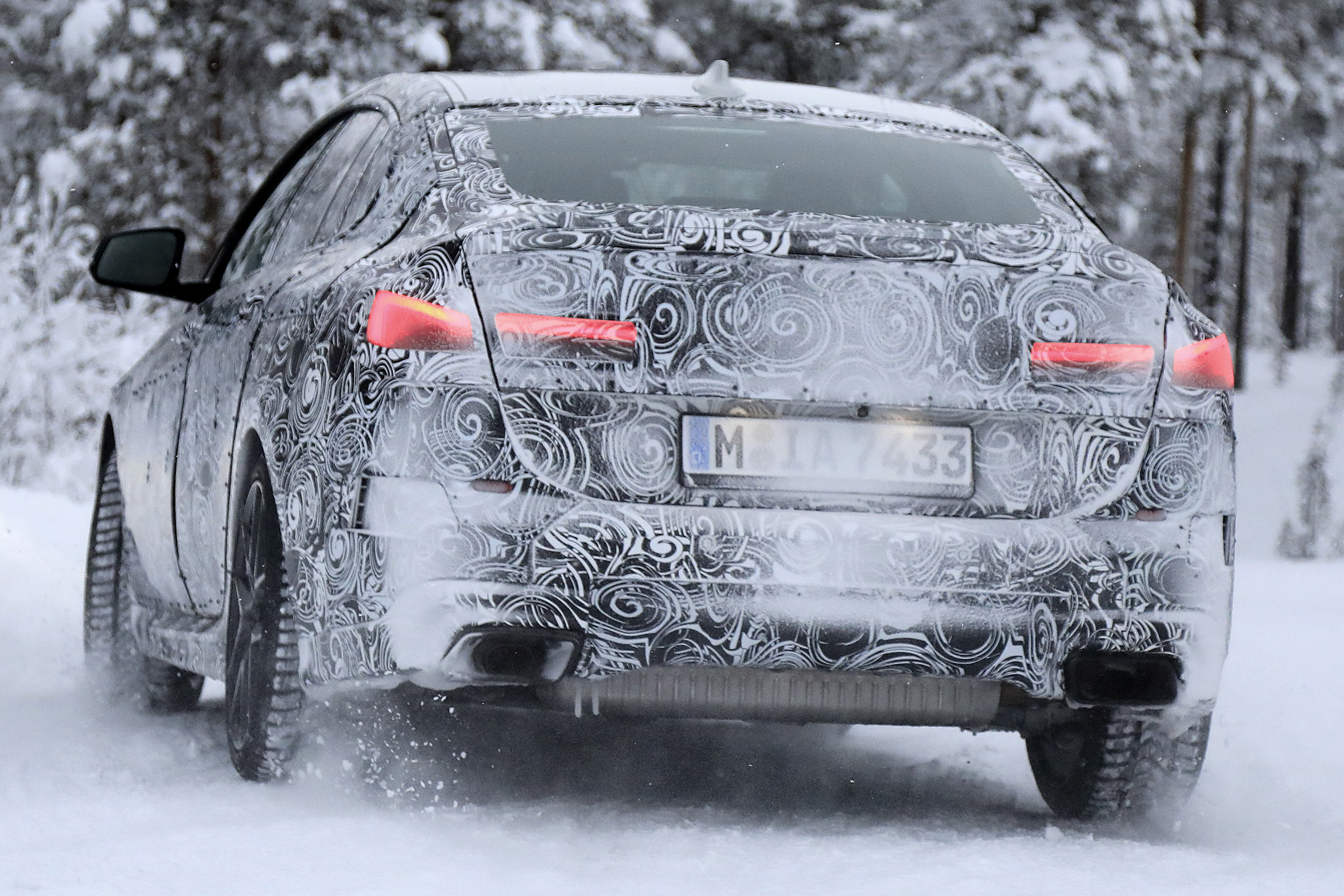 BMW 2 Series Gran Coupe spies - winter rear 3/4