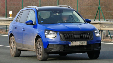 Skoda Kamiq spy shot front quarter