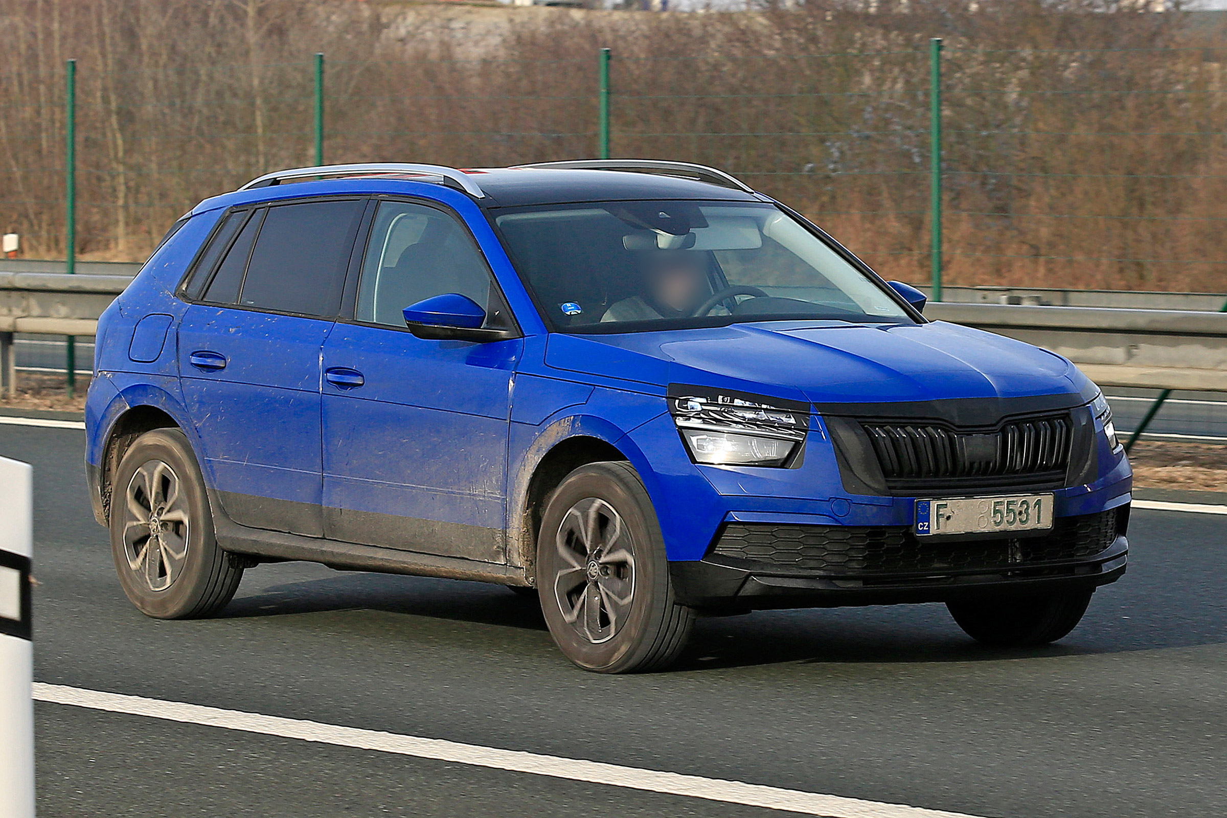 Skoda Kamiq spy shot front quarter 2