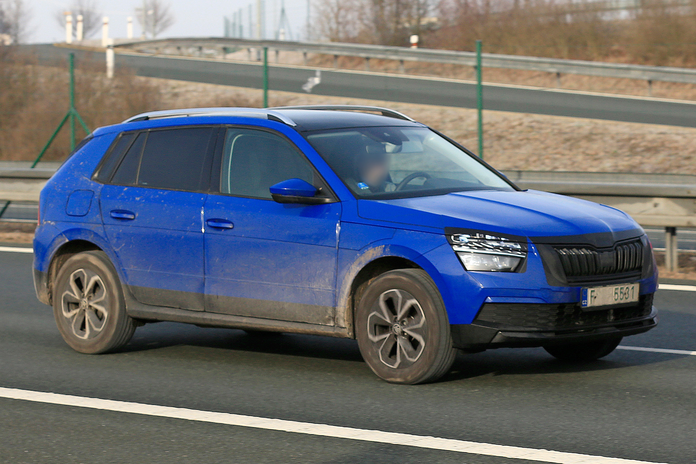 Skoda Kamiq spy shot front quarter 3