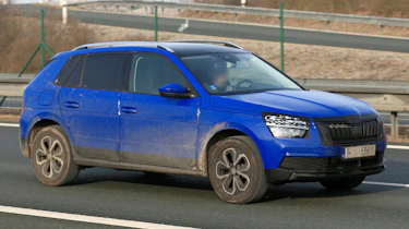 Skoda Kamiq spy shot front quarter 3