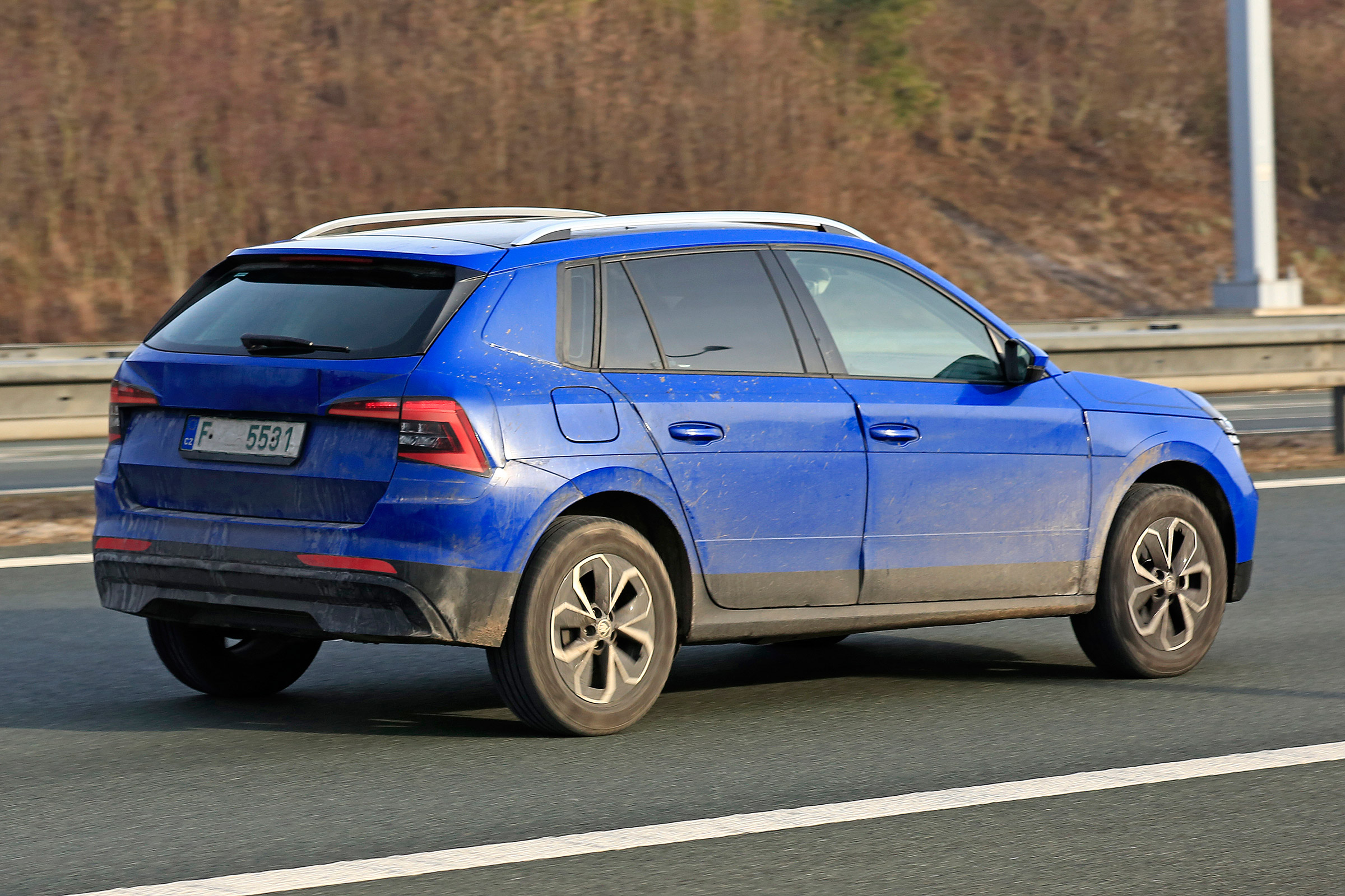 Skoda Kamiq spy shot rear quarter 2