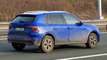 Skoda Kamiq spy shot rear quarter 2