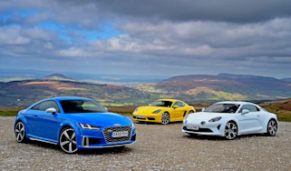 Audi TTS vs Alpine A110 vs Porsche 718 Cayman - header