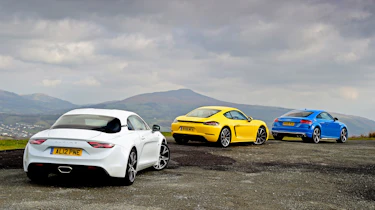 Audi TTS vs Alpine A110 vs Porsche 718 Cayman - rears