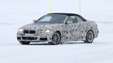 BMW 4 Series Convertible spies - front 3/4 winter