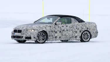 BMW 4 Series Convertible spies - front 3/4 winter