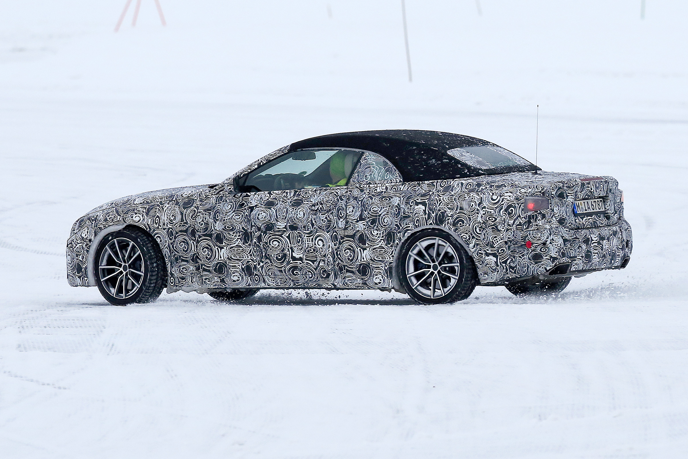 BMW 4 Series Convertible spies - rear 3/4 winter