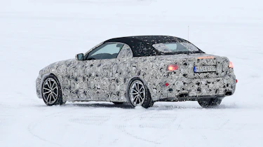 BMW 4 Series Convertible spies - rear 3/4 winter