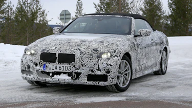 BMW 4 Series Convertible spies - front 3/4 winter