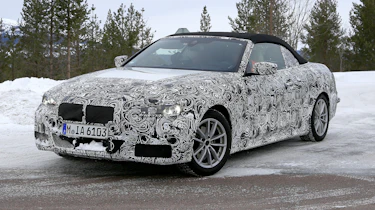 BMW 4 Series Convertible spies - front 3/4 winter