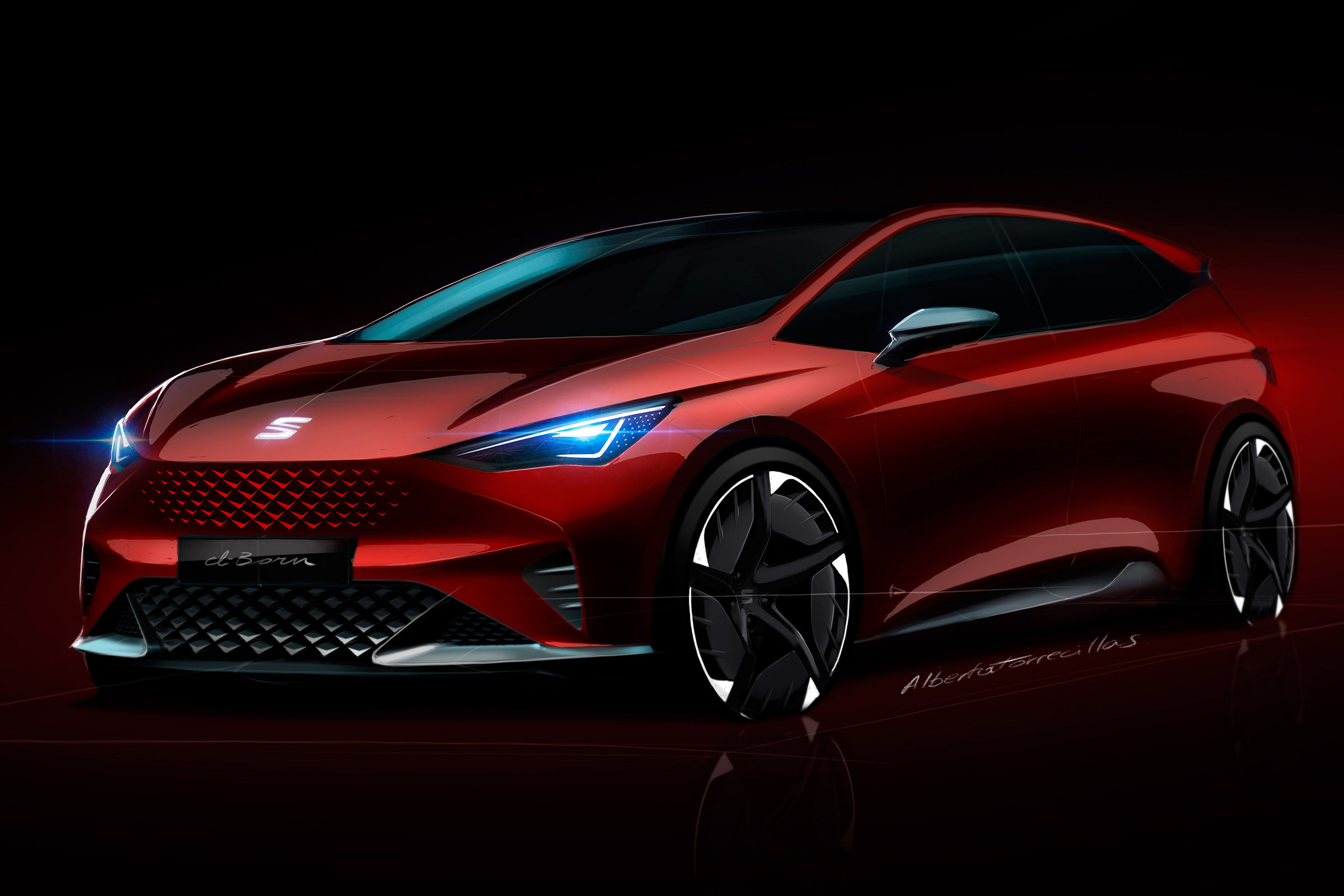 SEAT el-Born concept - front sketch